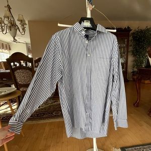 Stafford blue and white long sleeved button up shirt